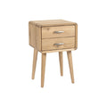 Modern Wooden Nightstand with Two Drawers and Slim Legs